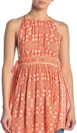 Free People Midsummers Day Tunic Cayenne Boho Print Size S – Flowy & Feminine thumbnail 1