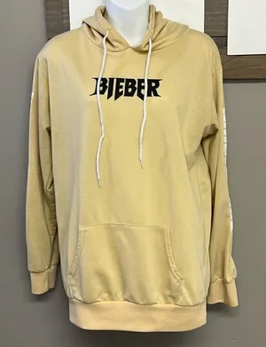 Justin Bieber Tan Purpose World Tour Hoodie with Kangaroo Pocket- Large thumbnail 1