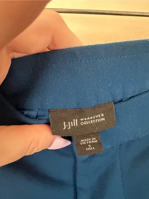 J. Jill Wearever Collection Straight-Leg Dress Pants Teal Blue Small Tall thumbnail 3