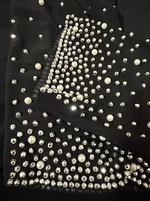 Vintage CHAUS Dress Faux Pearls Gemstones evening semi formal elegant thumbnail 7