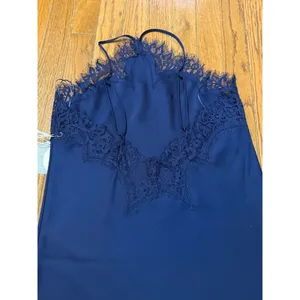 Camila Coelho Royal Blue‎ Lace Trim Asymmetrical Midi Dress Halter Neck NWT thumbnail 4