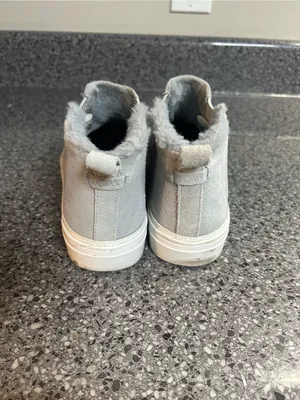 Toms Gray Suede Faux Fur Slip-On Ankle Booties thumbnail 6