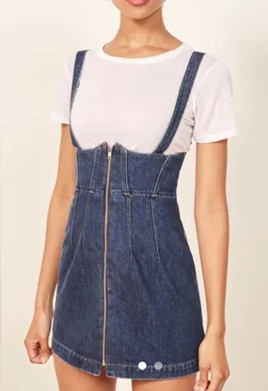 Reformation Women’s Kayla Denim Corset Mini Dress Size 0 thumbnail 1