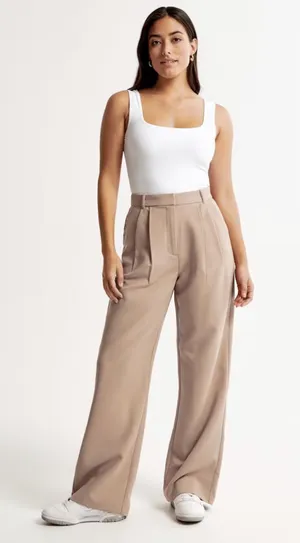 High Rise Wide Leg Tailored Pants thumbnail 1