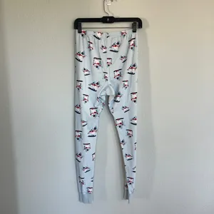 Hanna Andersson Women’s Blue Snowman Christmas Winter Pajamas Set Size Medium thumbnail 6