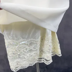 Feminine Lace Trim Slip Dress Size 5/6 Mini Sequin Bridal Romantic Cocktail‎ thumbnail 6