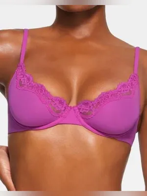 SKIMS Fits Everybody Lace Underwire Bra in Lollipop Size 40C NEW thumbnail 7