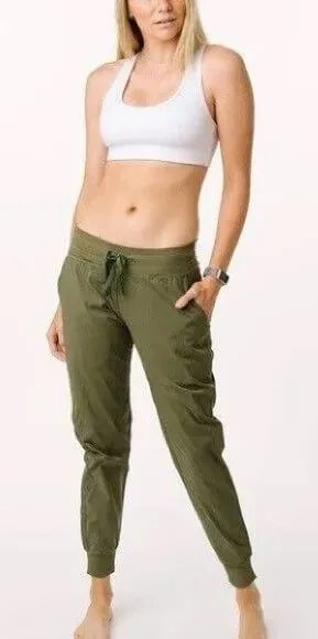 Zyia Active Olive Snag Resistant Lightweight Elastic Drawstring Trial Joggers L thumbnail 1