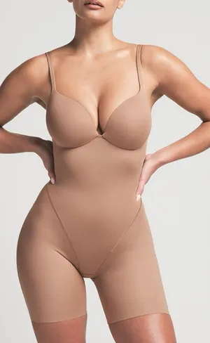 Skims Ultimate Body Push-Up Enhancing Padded Midthigh Bodysuit large Sienna NWT thumbnail 1