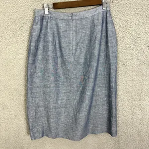 Banana Republic Knee‎ Length Skirt Womens 6 Blue Chambray Nautical Preppy Twee thumbnail 3
