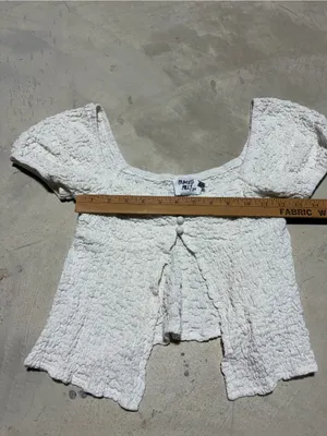 Princess Polly White Textured Puff-Sleeve Top 4 thumbnail 4