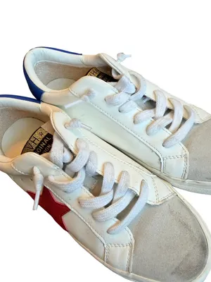 Vintage Havana White Blue Star Suede Toe Cap Leather Sneakers Low Size 8 Women's thumbnail 9