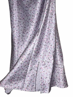 Princess Polly Purple Satin Floral Slip Dress Size 0 XS Small thumbnail 4
