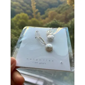 Elegant Natural Pearl Earring Set, 3 Versatile‎ Designs, Coin Silhouette new thumbnail 4