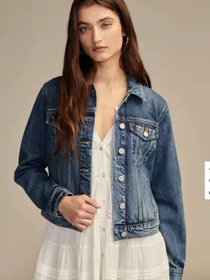 Lucky Brand “Tomboy Trucker” Denim Blue Jean Jacket‎ thumbnail 1