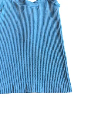 Intimately Free People Blue Henley Tank Top Stretchy Textured Fitted Medium NWT thumbnail 9