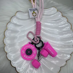 Pinkness Fitness Keychain Set w/ Wristlet bracelet thumbnail 4