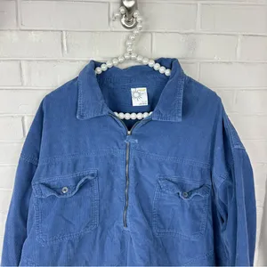 Offline by Aerie Blue Corduroy Quarter Zip Pullover Shacket Size XL thumbnail 4