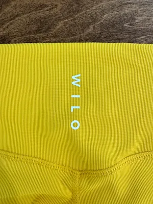 NWT WILO The Label Butter Yellow Ribbed High Rise Leggings L thumbnail 4