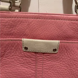COACH Large Hamilton Pink Pebbled Leather Tote Bag thumbnail 3