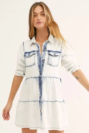 Free People Nicole Denim Shirtdress | M thumbnail 1