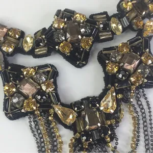 New Free People Black Suede Jeweled Choker Collar thumbnail 4
