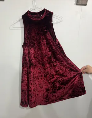 Arizona Burgundy Velvet Dress thumbnail 1