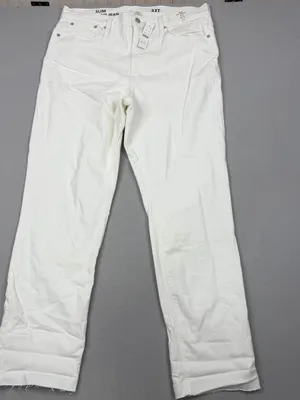 NWT J.Crew Slim Boyfriend Jeans Womens 32 Tall White All Day Stretch BF535 thumbnail 1