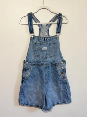 Vintage Levi’s Mom Shortalls Denim Overalls Size Small Women’s Blue y2k thumbnail 2