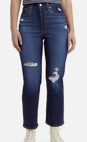 Levi’s Ribcage Straight Button Fly‎ High Rise Jeans Sz 28 deconstructed thumbnail 1