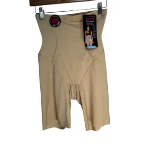 Maidenform High Waist Thigh Slimmer Shapewear Beige‎ Cool Comfort Firm Control M thumbnail 6