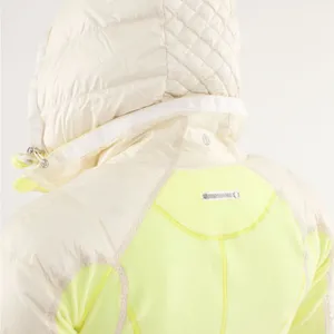 Lululemon Yellow Cream Down Ski Jacket Sz 6 Hooded Water Resistant Luxe Warm thumbnail 5