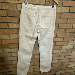 Anthropologie Women’s Utility Herringbone Striped Ivory Straight Leg Size 25 thumbnail 4