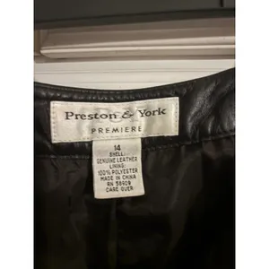 Preston‎ & York Premiere Genuine Leather Pants Womens 14 Straight Leg Dark Brown thumbnail 5
