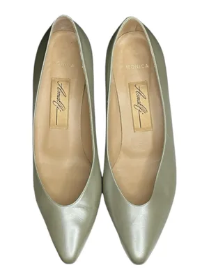 Vintage: Amalfi ❤︎︎ Monica Kitten Heel Pumps ❤︎︎ Pastel Mint Pearl Leather ❤︎︎ 7 thumbnail 10