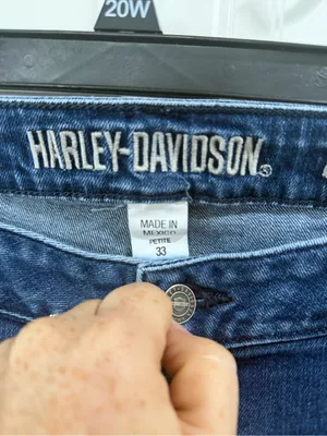 Harley-Davidson Women’s Blue Denim Bootcut Jeans Size 33 Petite thumbnail 3