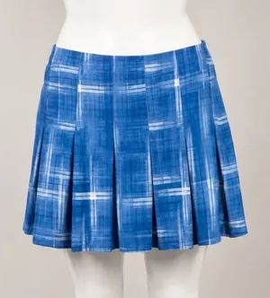 Antigua Desert Dry Xtra-Lite Blue‎ Plaid Pleated Golf Tennis Skort Womens XL thumbnail 1