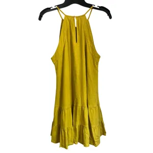 Altar'd State Yellow Mustard Linen Blend High Neck‎ Swing Dress Sz Small thumbnail 2