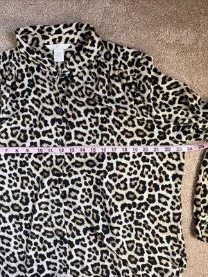 H&M Ladies Long Sleeve Leopard Print Lightweight Blouse. Size Medium thumbnail 3