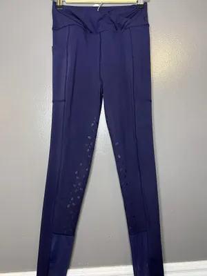 Aubrion Leggings Womens XS Blue Riding Leggings Silicone Grip Pockets Equestrian thumbnail 2