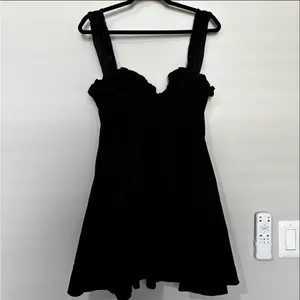 FREE PEOPLE midnight magic mini dress in black combo size large thumbnail 6