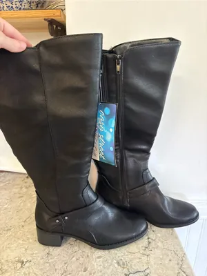 Easy Street Jewel Plus Women's 7.5 Wide Calf Riding Boots - Black Knee-High NWT thumbnail 1