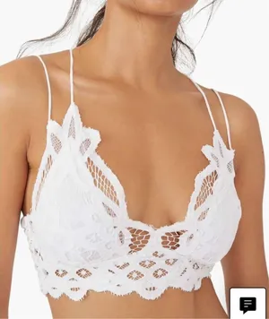 Free People Adells longline pink lacy v-neck strappy bralette thumbnail 1