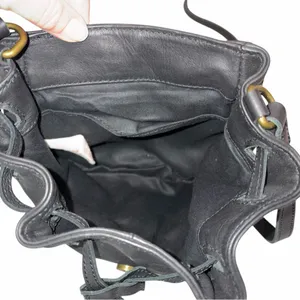Lucky Brand Black Leather Jordan Mini Crossbody Purse Bag Saddle Bag thumbnail 9