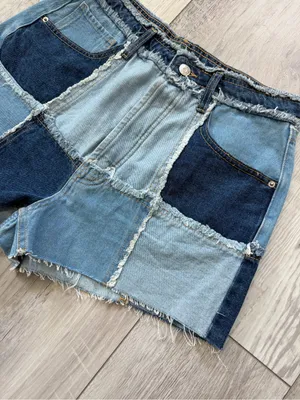 Wild Fable Highest Rise Denim Patchwork Cutoff Jean Shorts size 8 (28/29) thumbnail 4