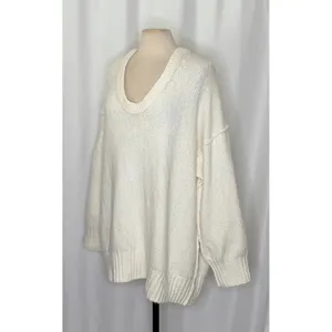 Revolve FREE PEOPLE Brookside Tunic Sweater‎ Ivory Slouchy Solid Scoop Large thumbnail 6