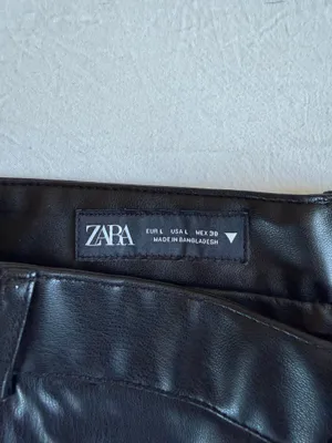 ZARA Leather Shorts Black thumbnail 3