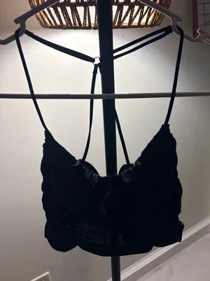Strappy Black Lace-Trim Bandeau Bralette - Women Intimates & Sleepwear thumbnail 1