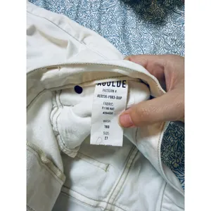 Agolde Size 27 Jeans White Cream Tanis Utility Jean 100% Cotton Cargo Wide Leg thumbnail 4