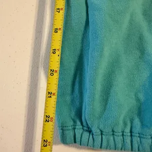 RARE VTG Y2K Hollister Capri Teal Large Cuffed Pants Blue Logo Women’s Blue thumbnail 5